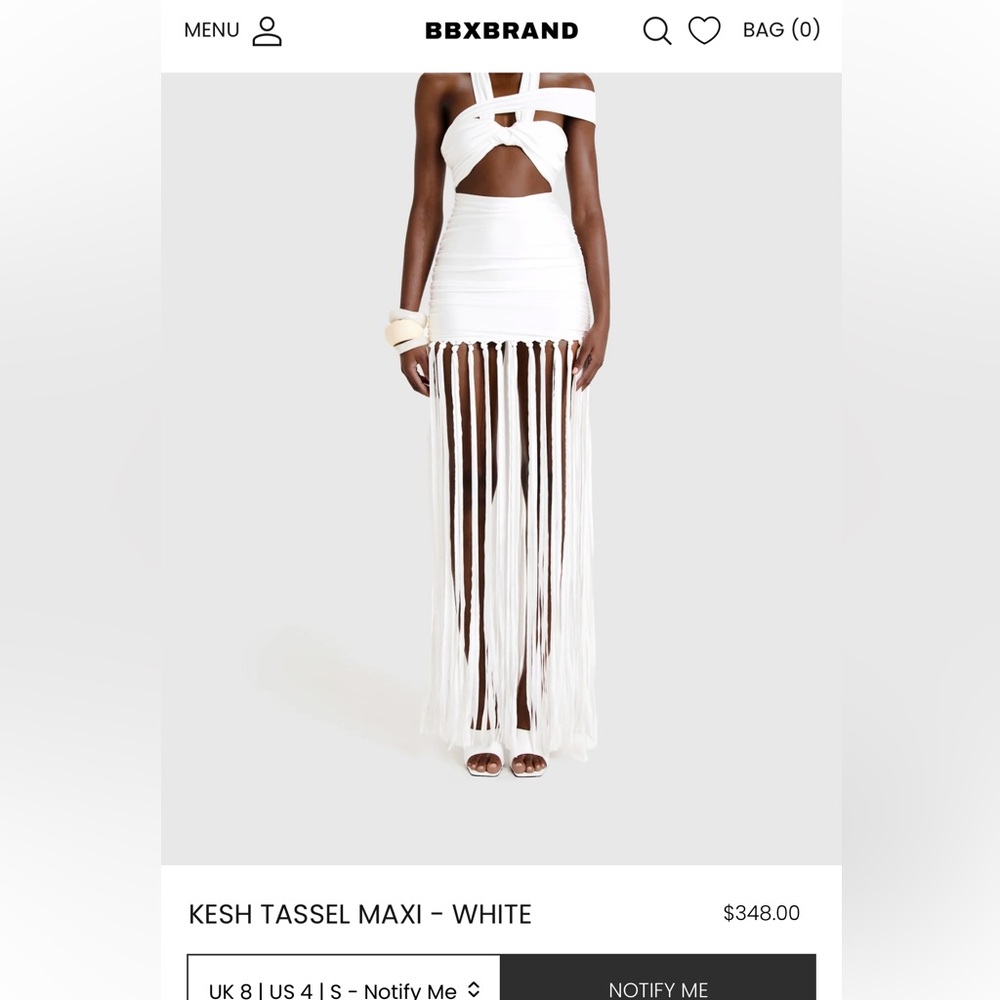 BBXBRAND KESH TASSEL MAXI - WHITE DRESS